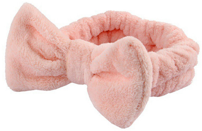 포에버빈 리본 세안밴드, 1개, 코랄핑크