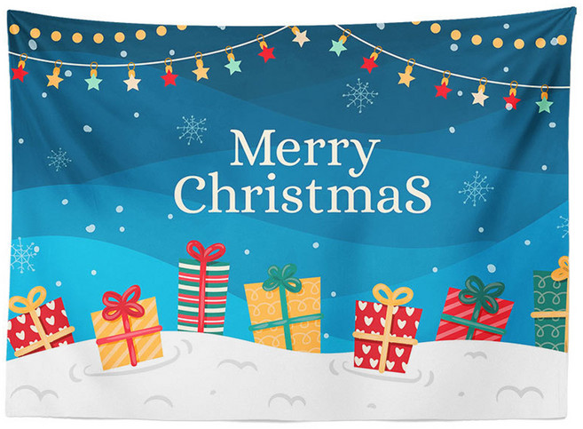 아티홈 메리크리스마스 태피스트리 플란넬, TYPE10, 1개