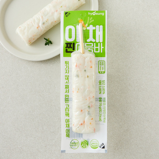 효성어묵 야채 찐어묵바, 70g, 1개