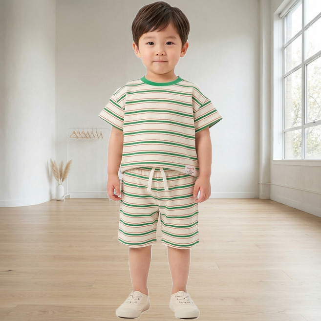 KIDSCOMO 兒童用 Good Boy 短袖上下套裝