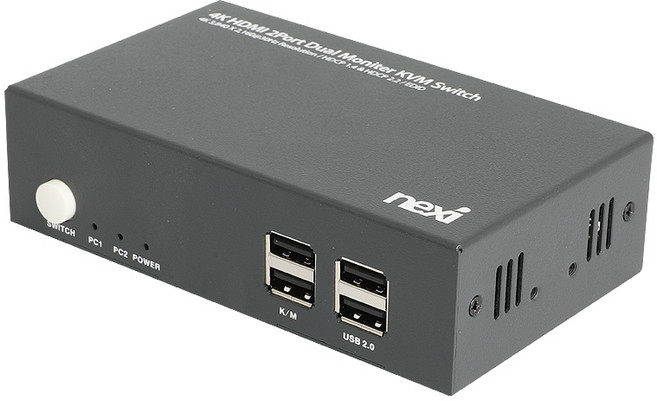 넥시 4K HDMI 2포트 듀얼모니터 KVM 스위치, NX-K7402KVM-DUAL, 1개