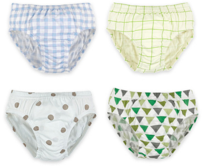 메이키즈 남아용 스윗체크 삼각팬티 4종 세트