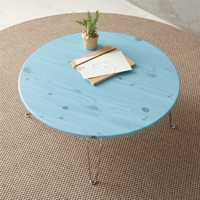 조은세상 스위티 접이식 원형 테이블 R600, 블루