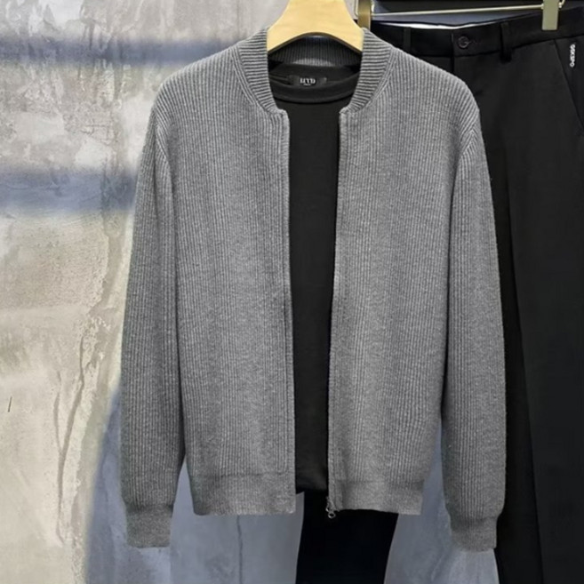 제이티엘 남성용 단색 니트 집업 가디건