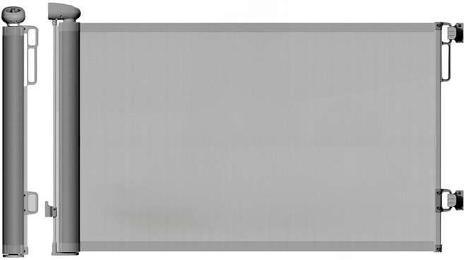 21세기트랜드 반려동물 스르륵쓱 길이조절 메쉬 낮은 안전문 슬라이드 반자동 가림막, 그레이, 1개