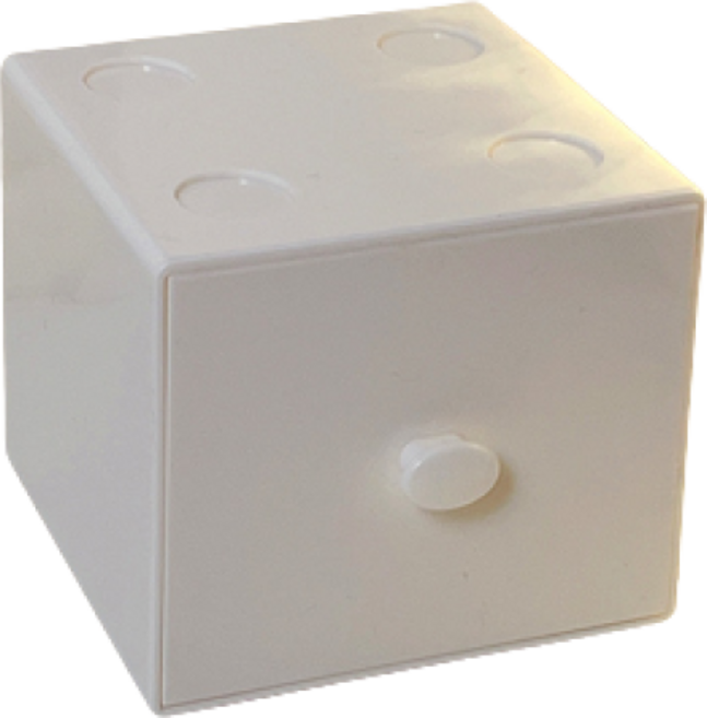 원미닛 탁상용 마카롱 컬러 블록 미니 서랍장, 화이트, 1단