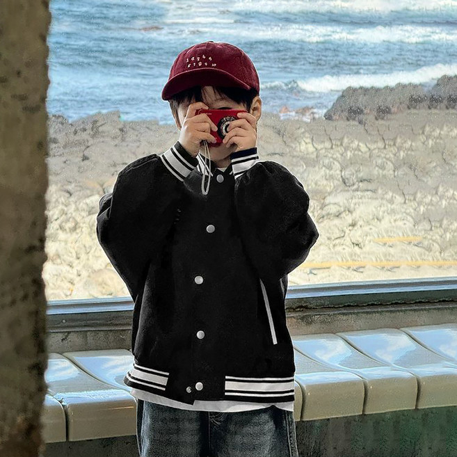 스타빈 아동용 스포티 프린팅 스냅 야구자켓