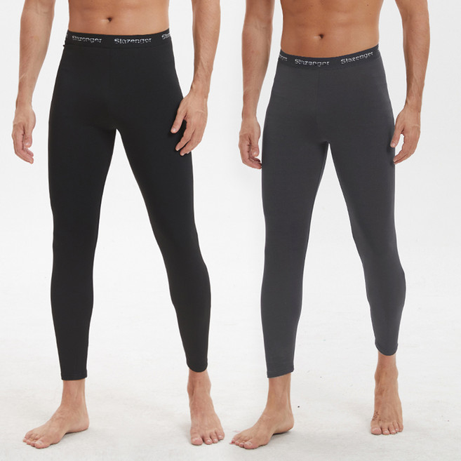 Slazenger 男性用 Body Warm 刷毛發熱緊身褲 2件組