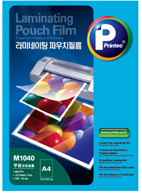프린텍 M1040-100 기계코팅필름, A4, 100개