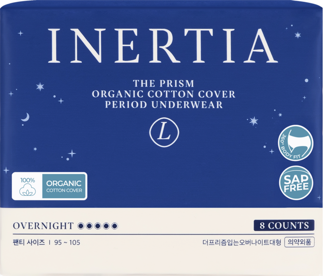 INERTIA The Prism 有機棉安睡褲, 1包, 8片, L(95~105號)
