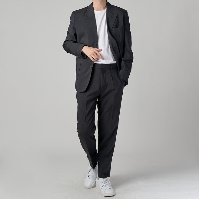 카포넬 남성용 데일리 세미 캐쥬얼 스탠다드핏 수트 세트 HU1020