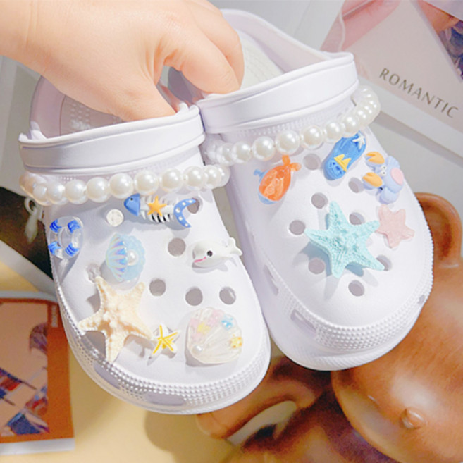 노이드비 진주 조개 바다 신발 파츠 14p 세트