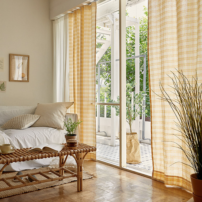 베베데코 선염 핀형 면커튼