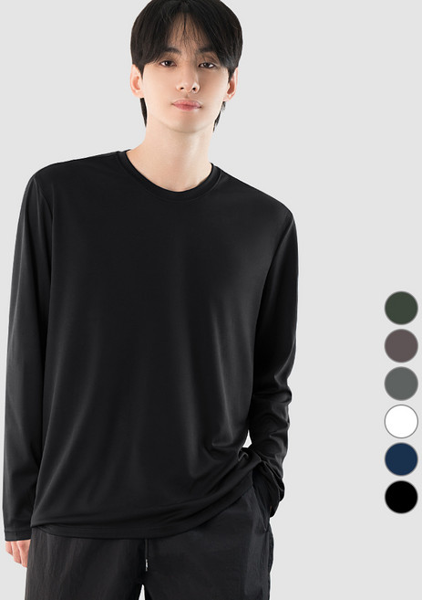 아르메데스 남녀공용 경량 쿨론 라운드 냉감 통기성 긴팔 티셔츠 AR-214