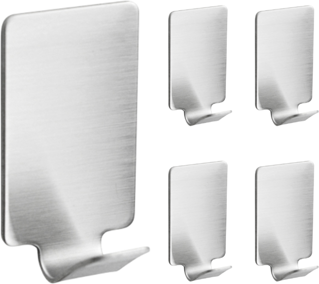 리빙홈디테일 강력접착식 다용도 고리 후크걸이, B형 실버, 5개