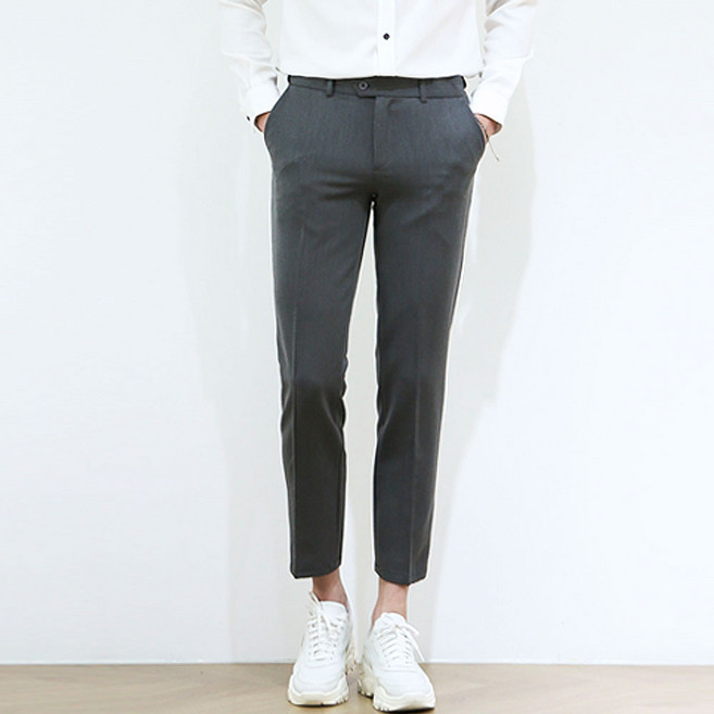 블루포스 남성용 슬림 스트레이트 엔제딘 옆밴딩 슬랙스