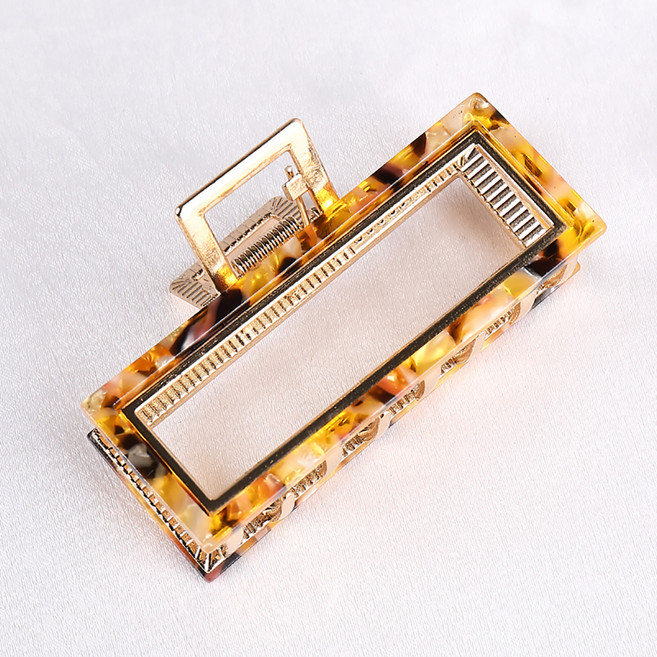 수스다 마블메탈사각 마블링 프레임 반머리 올림머리 사각미니 집게핀