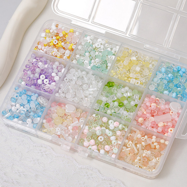 윰스 12색 플로랄 믹스 DIY 비즈 공예 세트, 슈가캔디, 1세트