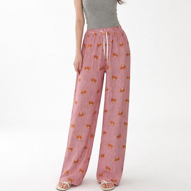 라라온 여성용 베어 스트라이프 파자마 밴딩 긴바지 26TSP3737