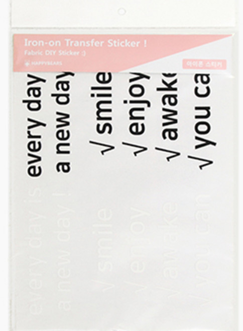 해피베어스 아이론 열전사지 스티커, 뉴 데이, 1개