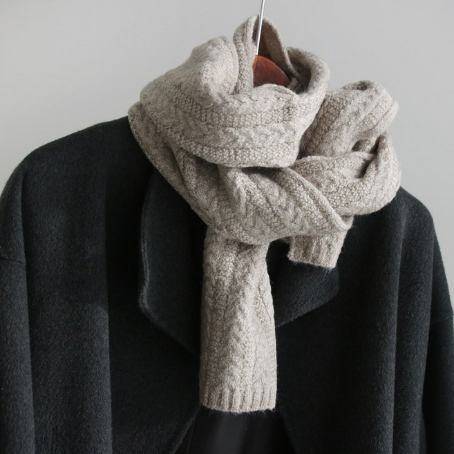 바비수 앨리스 꽈배기 니트 머플러