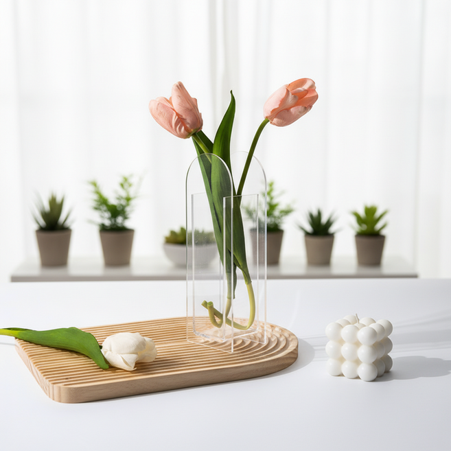 조인메이드 아크릴 꽃병 센터피스 화병, 투명