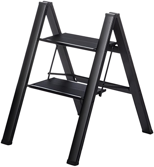 SHIMOYAMA 可折疊鋁合金家用梯 2層 黑色 拋貨 郵購盒, 1個