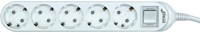 번개표 뉴 통합 멀티탭 5구 WI-MC31651, 3m, White + Gray, 1개