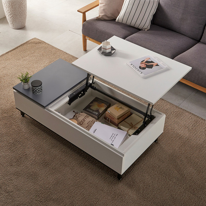 비앙스 Ditto 리마인드 리프트 테이블 1200 방문설치, B형(화이트 + 그레이)