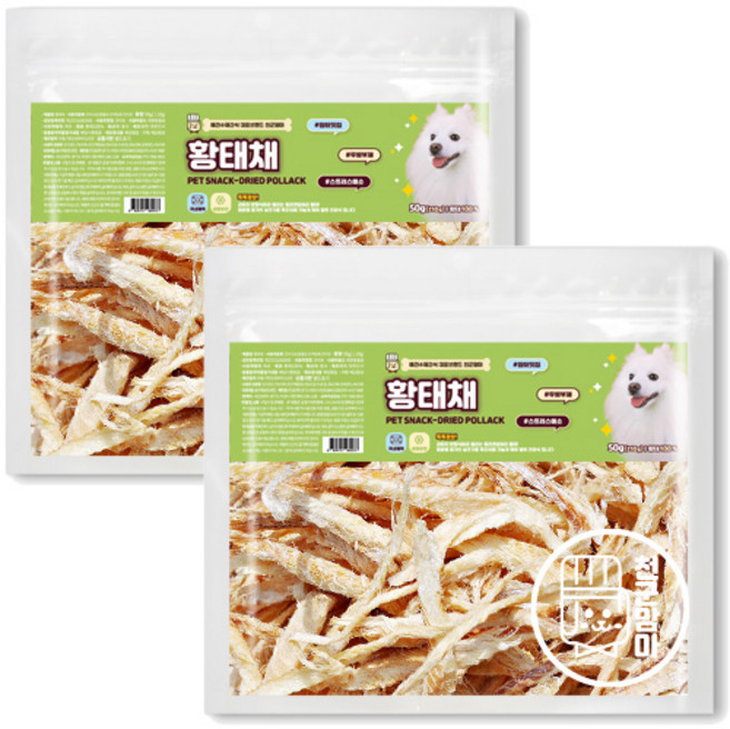 천군맘마 강아지 황태채 건조간식 50g, 황태, 2개