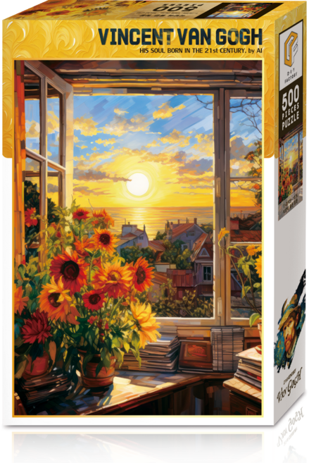 Toynpuzzle 21世紀梵谷風圖畫拼圖, 500片, 夕陽下的窗T-DF05-1026, 1盒