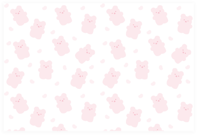 도나앤데코 젤리 노루 곰돌이 유산지 38 x 26 cm 120p, 핑크, 1개