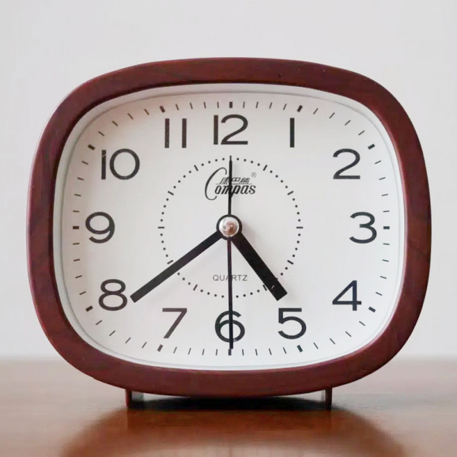 Compas 빈티지 앤티크 무소음 탁상시계 스퀘어, 혼합색상