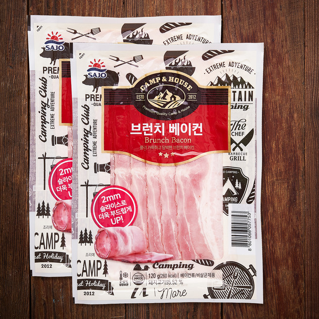 사조대림 브런치 베이컨, 120g, 2개
