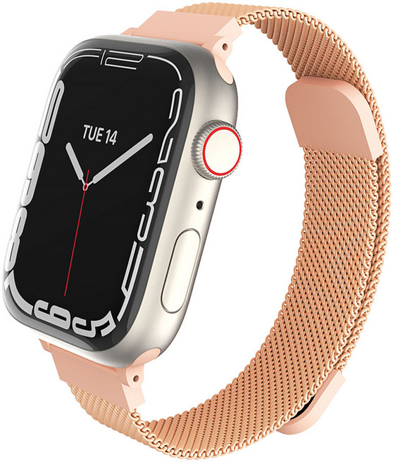 MOLAN CANO Apple Watch 相容纖薄米蘭尼斯錶帶, 粉米色