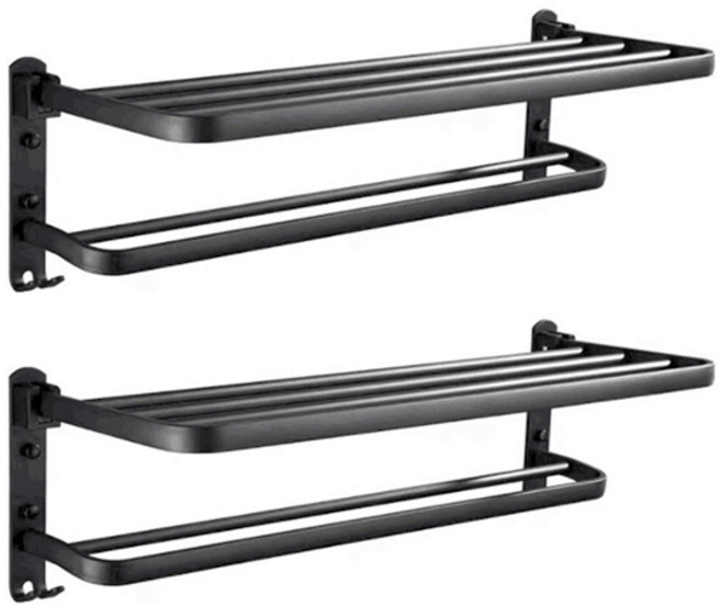 블럭마트 알루미늄 욕실 수건걸이 선반 60cm, TYPE2, 2개