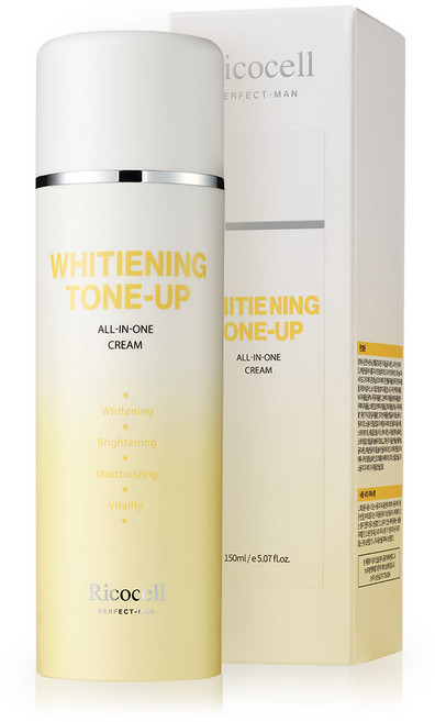 리코셀 퍼펙트 맨 매끈 + 촉촉 화이트닝 톤업 올인원 크림, 1개, 150ml