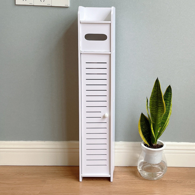 Iple 窄空間活用直立式客廳浴室附門收納櫃 3, 白色