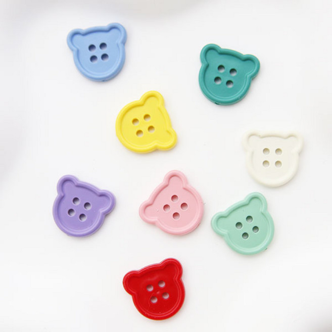 니뜨 비비드 테디베어 단추 8종 x 5p 세트 18mm, 혼합색상, 1세트