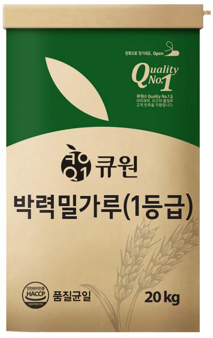큐원 박력 밀가루, 20kg, 1개