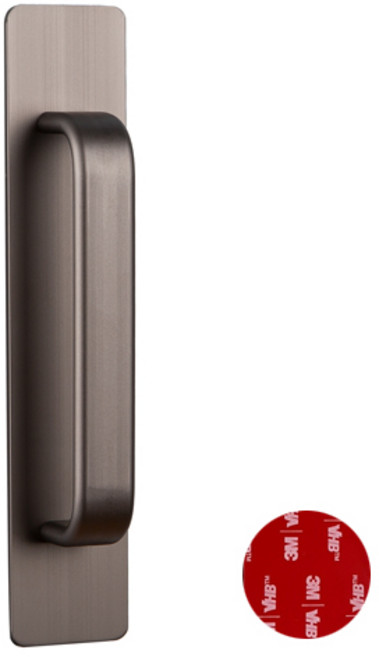 프리미엄 무타공 다용도 판 손잡이 사각 중 티탄 MST-200 부착형, 1개