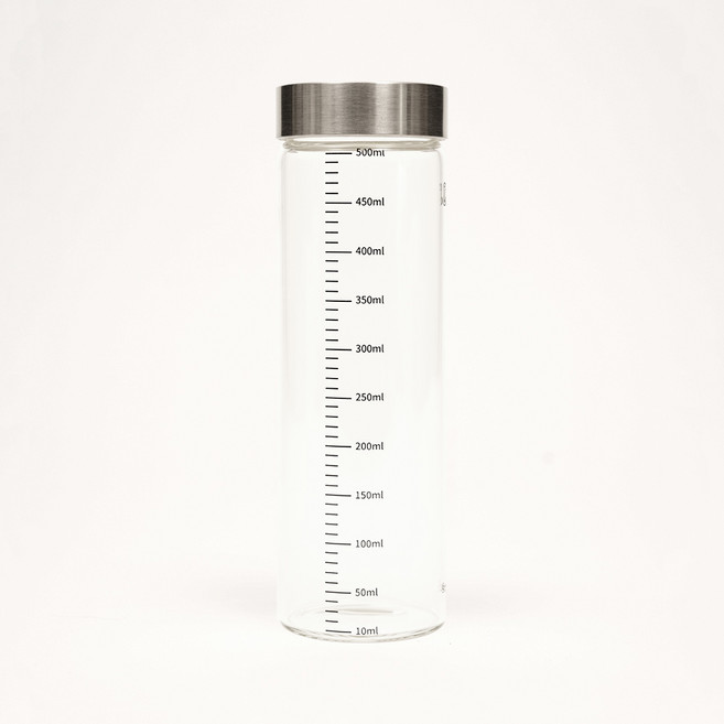 인블룸 304 눈금 스테인리스 유리 밀폐용기, 1개, 500ml
