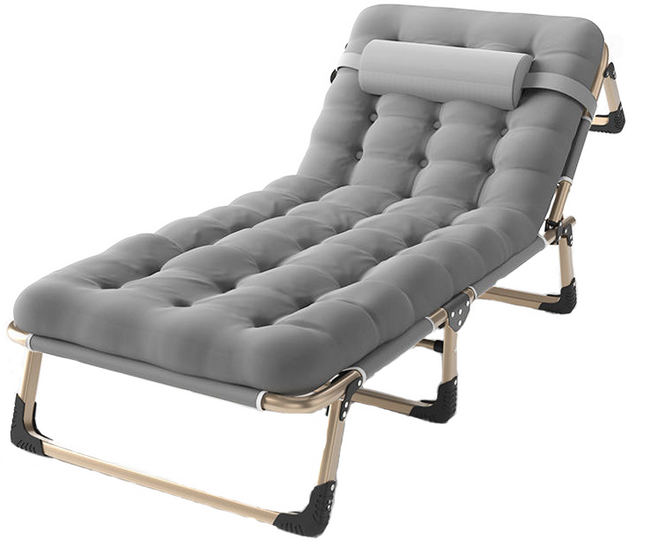 다퍼남 YATAK 휴대용 접이식 침대 + 면 쿠션 패드, 그레이 침대 + 그레이 패드