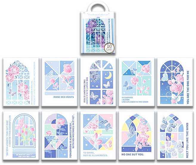 코히모 다꾸 용품 세트 감성 DIY 투명 카드 4W115, 겨울심사, 겨울심사, 10개