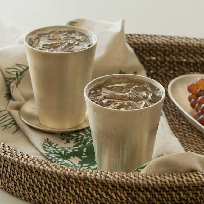 Notdam 韓國手工鍛造銅器啤酒杯 2入組, 2個