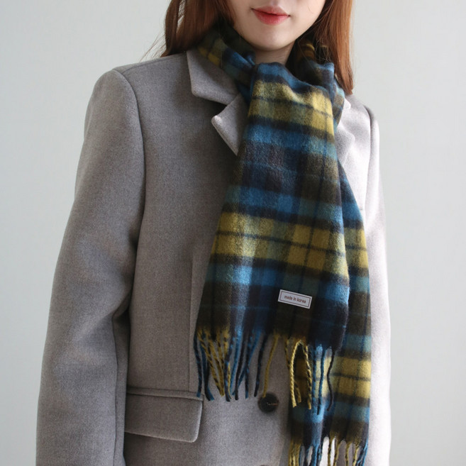 바비수 에나 체크 수술 머플러