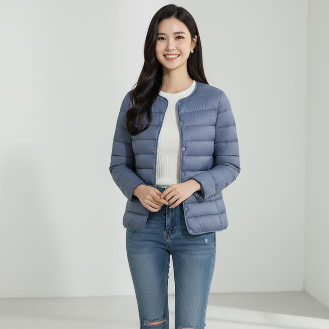 Marketpia 女性冬季簡約輕量羽絨外套