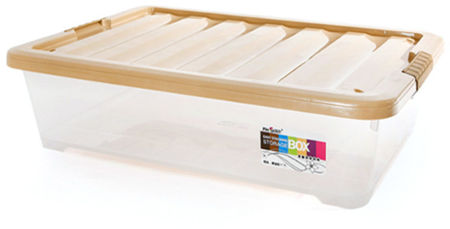 블럭마트 언더베드 플라스틱 리빙박스 20L, 브라운, 1개