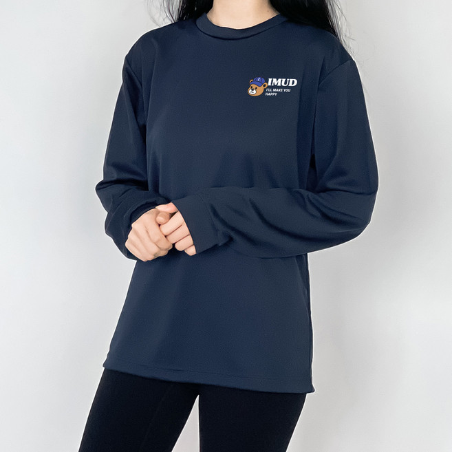 험블스튜디오 남녀공용 곰돌이 로고 기능성 쿨 봄가을 통기성 긴팔 티셔츠 IMUD_33