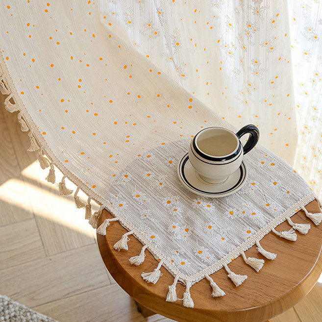 지앤와이 화사한 리틀 데이지 태슬 커튼 봉집형